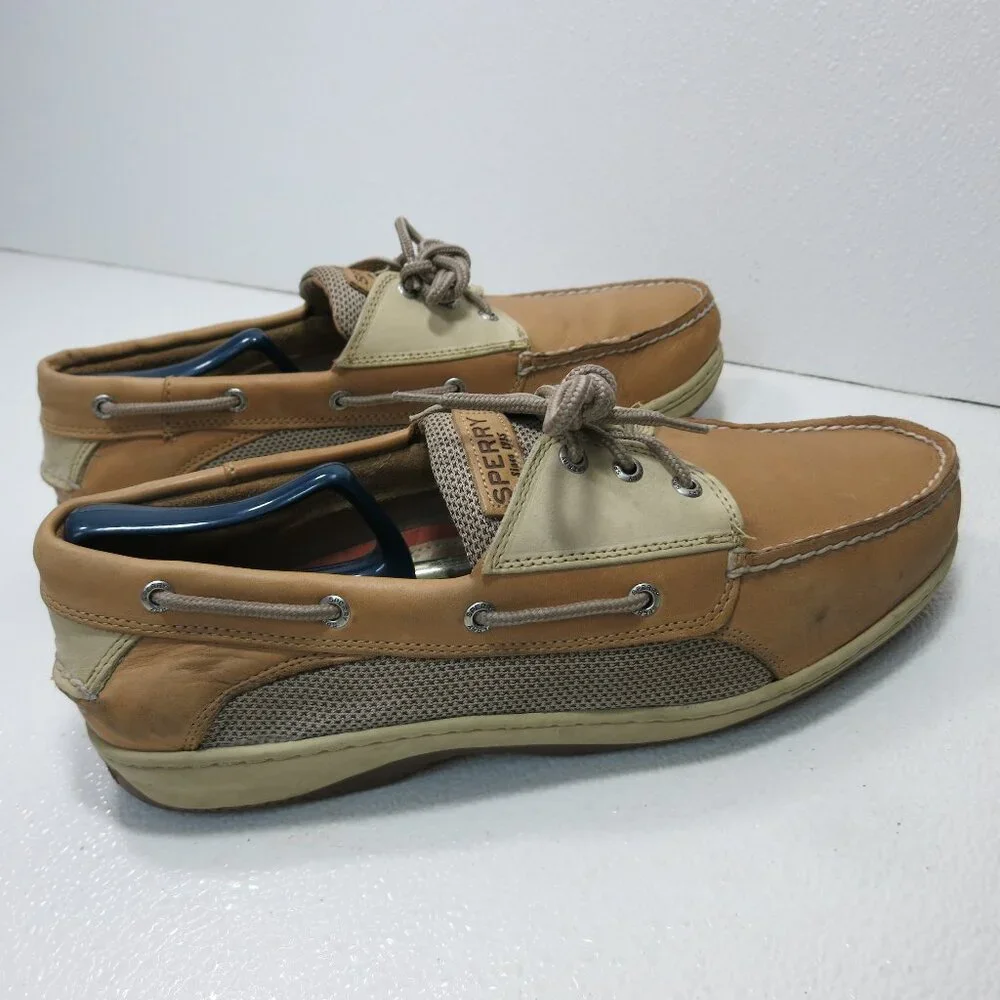 Sperry Top-Sider 3 Eye Nubuck Leather Cloth Deck Boat Shoes Kutsu Zapato 13 W